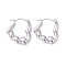 Non-Tarnish 304 Stainless Steel Heart Hoop Earrings for Women, Stainless Steel Color, 20x18.5x3.5mm, Pin: 0.8mm