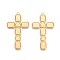304 Stainless Steel Religion Cross Big Pendants, Ion Plating(IP), Real 18K Gold Plated, 53x30.5x1.5mm, Hole: 1.8mm