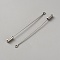 304 Stainless Steel Eye Pins Brooch Findings, Platinum, 74.5~75x4mm, Hole: 1.6mm