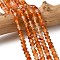 Natural Banded Agate Beads Strands, Rondelle, Faceted, Dyed & Heated, Dark Orange, 5.5~6.5x4.5mm, Hole: 1mm, about 91~94pcs/strand, 15.35''(39cm)~15.43''(39.2cm)