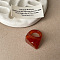 Resin Finger Rings for Women, Triangle, FireBrick, US Size 7 1/4(17.5mm)