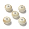 Handmade Porcelain Beads, Rondelle, Floral White, 12x7mm, Hole: 3.3mm