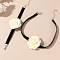 Rose Alloy with Polyester Choker Necklace & Bracelet Sets, Cornsilk, 340mm