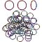 60Pcs Ion Plating(IP) 304 Stainless Steel Jump Rings, Round Ring, Open Jump Rings, Rainbow Color, 18 Gauge, 12x1mm, Inner Diameter: 10mm