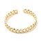 Brass Curb Chain Shape Open Cuff Bangle for Women, Cadmium Free & Lead Free, Real 18K Gold Plated, Inner Diameter: 2 inch(4.95cm)
