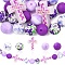 22Pcs Silicone Focal Beads, Cross & Round, Purple, 15~33x15~23x8~15mm, Hole: 2~3mm