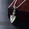 Pendant Necklaces for Men, 667 Stainless Steel Chains & Alloy Pendants, Antique Silver, Arrow, 23.62 inch(60cm)