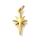 Brass Pendants, Cadmium Free & Nickel Free & Lead Free, Star Charms, with Jump Ring, Real 18K Gold Plated, 17.5x9.5x2.5mm