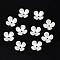4-Petal ABS Plastic Imitation Pearl Bead Caps, Flower, Creamy White, 10.5x10.5x4.5mm, Hole: 1.5mm