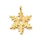 Ion Plating(IP) 304 Stainless Steel Pendants, Snowflake Charm, Real 18K Gold Plated, 23x17.5x1.8mm, Hole: 2mm
