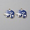 Alloy Enamel Pendants, Baseball Theme Charm, Golden, Hat, 24.5x24.5x2.5mm, Hole: 1.9mm