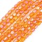 Electroplate Glass Beads Strands, Faceted, AB Color, Column, Orange, 4x5~6mm, Hole: 1mm, about 80pcs/strand, 40~48cm