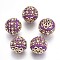 Handmade Indonesia Beads, with Metal Findings, Round, Unplated, Purple, 19.5x19mm, Hole: 1mm