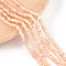 Natural Cultured Freshwater Pearl Beads Strands, Flat Round, PeachPuff, 2~3x2.5~4.5x2.5~4.5mm, Hole: 0.5mm, about 67~77pcs/strand, 6.69~7.09 inch(17~18cm)