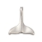 316 Surgical Stainless Steel Pendants, Fishtail Charm, Anti-Tarnish, Stainless Steel Color, 28.5x25x8mm, Hole: 5mm
