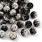 Mideast Rhinestone Beads, with Polymer Clay, Round Pave Disco Ball Beads, Gray, PP14(2~2.1mm), 12.5mm, Hole: 2mm