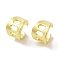 Brass Cuff Earrings, for Women, Real 18K Gold Plated, 12x11mm