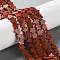 Natural Red Jasper Beads Strands, Star, 6x6x2.5mm, Hole: 0.7mm, about 71~73pcs/strand, 14.37''~14.96''(36.5~38cm)