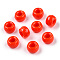 Opaque Plastic Beads, Barrel, Red, 9x6mm, Hole: 3.8mm, about 1950pcs/500g