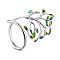 Stylish Rhodium Plated 925 Sterling Silver Ring, Cuff Rings, Open Rings, with Enamel Tree, Platinum, 18mm