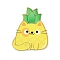 Cat Shape with Pineapple Enamel Pins, Alloy Lapel Pin Backs for Backpack Clothesack Clothes, Yellow, 30x25mm