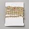 Glass Rhinestone Chains, with Brass Findings, Garland Strands For Wedding, with Card Paper, Golden, 9x4mm