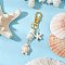 Starfish & Sea Turtle Synthetic Turquoise & Natural White Mother of Pearl Shell Chip Pendant Decorations, with Alloy Swivel Lobster Claw Clasps, WhiteSmoke, 74~76mm