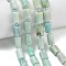 Natural Amazonite Beads Strands, Faceted, Column, with Seed Beads, 9.5~13x4.5~8x4~7.5mm, Hole: 0.8~1mm, about 28~34pcs/strand, 15.35~15.94''(39~40.5cm)