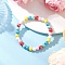 Pearlized Handmade Porcelain Round Beaded Stretch Bracelets for Girls, Colorful, Inner Diameter: 1-7/8 inch(4.7cm)