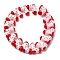 Handmade Glass Enamel Beads, Hand Drawn Beads, Christmas Stocking, Red, 17.5~22.5x21.5~22.5x10.5~11.5mm, Hole: 1.6mm