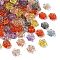 Plastic Beads, Flower, Golden Metal Enlaced, Mixed Color, 18.5x7mm, Hole: 1.6mm, about 511pcs/500g