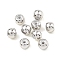 Brass Beads, Round, with Rubber Inside, Cadmium Free & Nickel Free & Lead Free, Real Platinum Plated, 4x5mm, Hole: 1.2mm