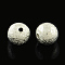Brass Textured Beads, Cadmium Free & Lead Free, Round, Platinum, 6mm, Hole: 1mm