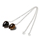 Natural Tiger Eye Dowsing Pendulums, with Silver Tone Iron Chains, Teardrop Pendant, 235mm, Hole: 1.6mm