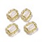 Plating Acrylic Beads, Golden Metal Enlaced, Oval, Clear AB, 18x13.5x8.5mm, Hole: 1.8mm, about 518pcs/500g