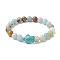 Natural Flower Amazonite & Synthetic Turquoise Turtle Beaded Stretch Bracelet, Inner Diameter: 2-1/8 inch(5.5cm)