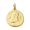 Brass Pendants, Long-Lasting Plated, Cadmium Free & Lead Free, Flat Round with Human Charm, Golden, 20x18x1.8mm, Hole: 3.8x3mm