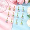 Acrylic Pendant Decorations, with Zinc Alloy Lobster Claw Clasps, Flower, Mixed Color, 37.5~38.5mm, 12pcs/set