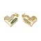 Brass Micro Pave Cubic Zirconia Pendants, Cadmium Free & Nickel Free & Lead Free, with Jump Ring, Heart with Lover's Face Charms, for Valentine's Day, Real 18K Gold Plated, 15x20x2mm, Hole: 3.5mm