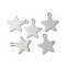 Tarnish Resistant 201 Stainless Steel Pendants, Star, Stamping Blank Tag, Stainless Steel Color, 15x13x0.6mm, Hole: 1.4mm