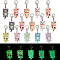 20Pcs 10 Styles Cat Resin Pendant Locking Stitch Markers, with Alloy Lobster Claw Clasps, Mixed Color, 4.6cm, 2pcs/style