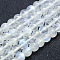 Natural Rainbow Moonstone Beads Strands, Grade A, Round, 6mm, Hole: 1mm, about 67pcs/strand, 15.7 inch(40cm)