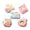 Donut/Bear/Milk Opaque Resin Decoden Cabochons, Mixed Shapes, Mixed Color, 19~27x22~26x8~9mm