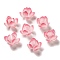 Simulation Lotus Shape Acrylic Bead Cap, for DIY Jewelry Making, Pearl Pink, 18~20x12~13mm, Hole: 1~1.4mm