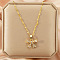 Alloy Crystal Rhinestone Pendant Necklaces for Women, Golden, Bowknot, 17.72 inch(45cm)