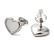 Non-Tarnish 304 Stainless Steel Stud Earrings, Stainless Steel Color, Heart, 9x12mm