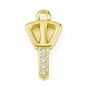 Латунные микропаве прозрачные подвески с фианитом KK-L238-22G-1