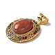 Натуральный красный яшма овальные подвески KK-K399-18B-01-2