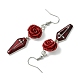 Серьги с подвесками из синтетического коралла EJEW-JE06006-4