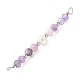 Подвески-шармы с гранеными круглыми натуральными аметистами PALLOY-JF03532-06-3